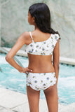 Girl Daisy Cream Mommy And Me Swimsuits Mother Daughter Swimwear