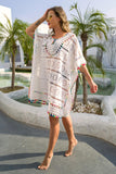 Contrast Tied Open Back Boho Swimsuit Cover Up