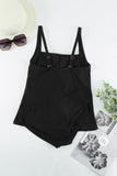 Gathered Detail Square Neck Tankini Set