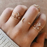 Boho Glamour Bohemian Star Ring Set