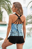 Iris Printed V-Neck Tankini Top