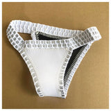 Italy Intense Sexy White Crochet Neoprene Triangle Bikini Set