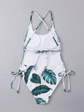 Jungle Vibes Sexy Back Drawstring One Piece Swimsuit