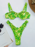 New! Bahamas Sexy Ruffle Frill Push Up Thong Bikini