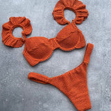 New! Stunning Ruffle Shoulders Push Up Bikini