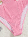 Pink Sunset Cut Out One Piece Swimsuit