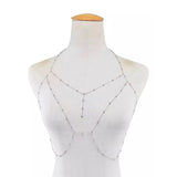 Rhinestones Tassel Sexy Beach Accessory Body Chest Chain Necklace Jewelry