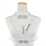 Rhinestones Tassel Sexy Beach Accessory Body Chest Chain Necklace Jewelry