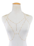 Rhinestones Tassel Sexy Beach Accessory Body Chest Chain Necklace Jewelry