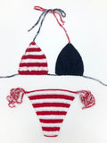 Sexy American Flag Handmade Crochet Swimsuit Bikini