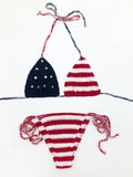 Sexy American Flag Handmade Crochet Swimsuit Bikini