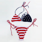 Sexy American Flag Handmade Crochet Swimsuit Bikini