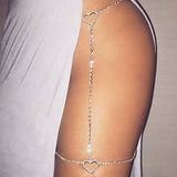 Sunset and Swim Sexy Rhinestone Heart Leg Thigh Chain Jewelry