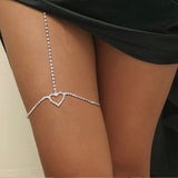 Sunset and Swim Sexy Rhinestone Heart Leg Thigh Chain Jewelry