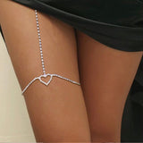 Sunset and Swim Sexy Rhinestone Heart Leg Thigh Chain Jewelry