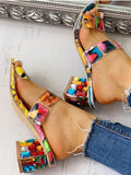 Colorful Applique Chunky Slides