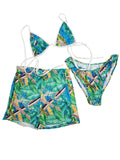 Three Piece Print Bikini & Short Swimsuits