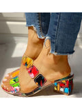 Colorful Applique Chunky Slides