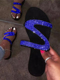 Rhinestone Patchwork Flip Flops