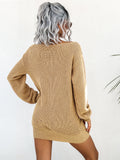Long Sleeve One Shoulder Sweater Mini Dresses