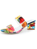 Colorful Applique Chunky Slides