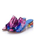 Colorful Crystal Patchwork Chunky Slides