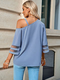 Casual One Cold Shoulder Chiffon Tops