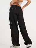 Low Waist Zipper Cargo Long Pants