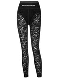 High-Waisted Floral Lace Pants