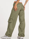 Low Waist Zipper Cargo Long Pants