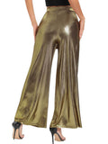 Tie Up Bronzing Wide Leg Long Pants