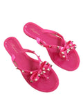 Pearl Rivets Patchwork Flip Flops