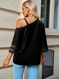 Casual One Cold Shoulder Chiffon Tops