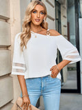 Casual One Cold Shoulder Chiffon Tops