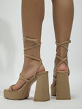 Buckle Open-Toe Platform Chunky Heels