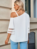 Casual One Cold Shoulder Chiffon Tops