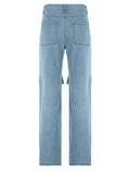 Hollow Out Straight Leg Distressed Jeans