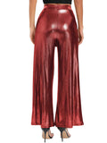 Tie Up Bronzing Wide Leg Long Pants