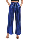 Tie Up Bronzing Wide Leg Long Pants