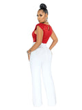 Elastic Waist Solid Wide Leg Pants