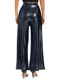 Tie Up Bronzing Wide Leg Long Pants