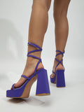 Buckle Open-Toe Platform Chunky Heels