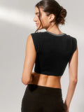 Sleeveless Slim Fitted Ribbed Crop Tops