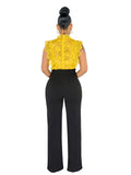 Elastic Waist Solid Wide Leg Pants