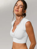 Sleeveless Slim Fitted Ribbed Crop Tops