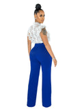 Elastic Waist Solid Wide Leg Pants