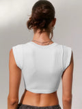 Sleeveless Slim Fitted Ribbed Crop Tops