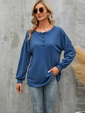 Long Lantern Sleeve Button Down Tops