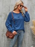 Long Lantern Sleeve Button Down Tops