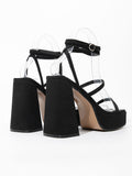 Buckle Open-Toe Platform Chunky Heels